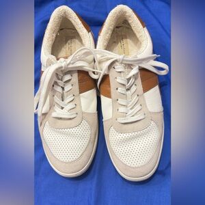 Women’s White and Tan Sneakers